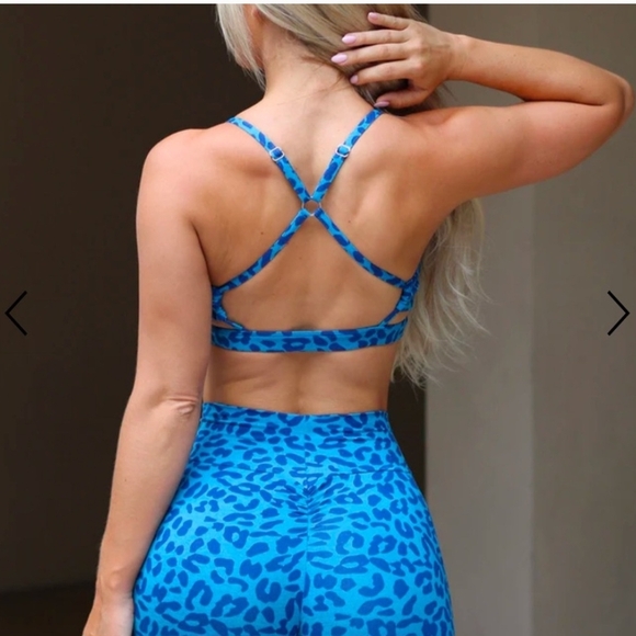Bombshell Sportswear Blue Leopard Print SET!! - Picture 3 of 3